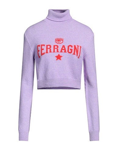 CHIARA FERRAGNI Polo neck Mauve 40% Wool, 30% Viscose, 20% Polyamide, 10% Cashmere