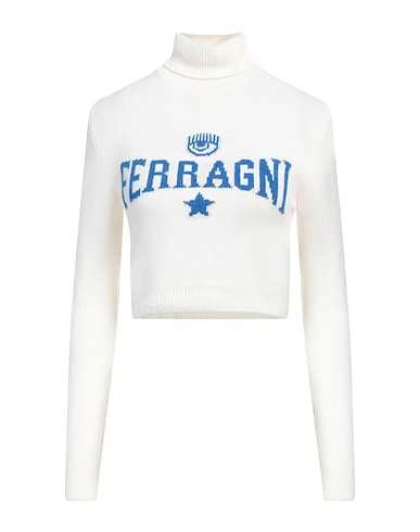 CHIARA FERRAGNI Polo neck White 40% Wool, 30% Viscose, 20% Polyamide, 10% Cashmere