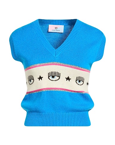 CHIARA FERRAGNI Jumper Azure 35% Viscose, 31% Polyamide, 28% Wool, 5% Cashmere, 1% Metallic Polyester