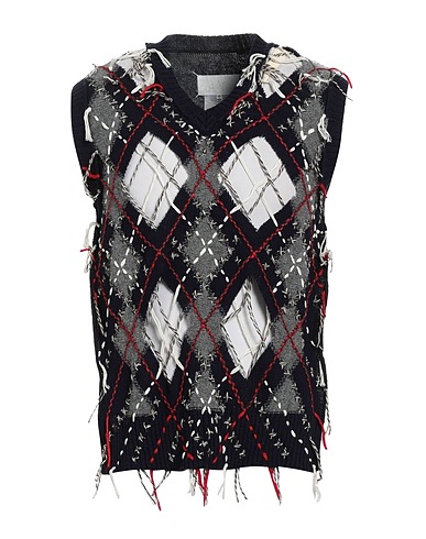 MAISON MARGIELA Sleeveless sweater Midnight blue 80% Wool, 7% Alpaca wool, 6% Acrylic, 5% Cotton, 2% Polyamide