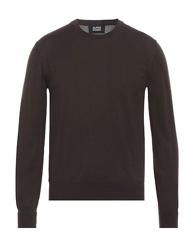 ALPHA STUDIO Sweater Dark brown 100% Merino Wool