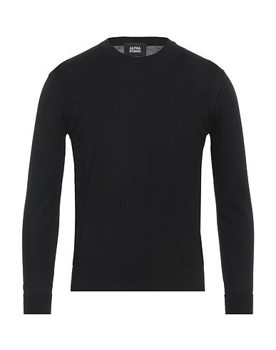 ALPHA STUDIO Jumper Black 100% Merino Wool