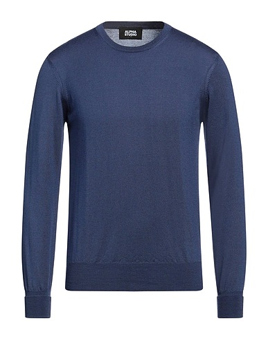 ALPHA STUDIO Jumper Navy blue 100% Merino Wool