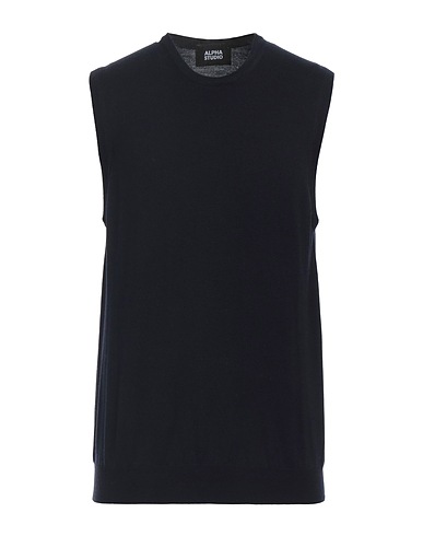 ALPHA STUDIO Maglia Gilet Blu notte 100% Lana Merino