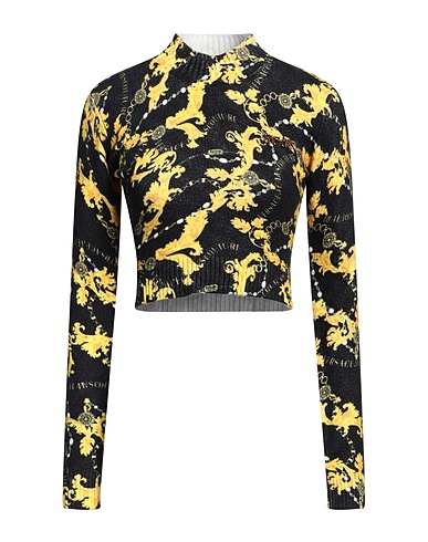 VERSACE JEANS COUTURE Turtleneck Black 62% Cotton, 35% Polyamide, 3% Elastane