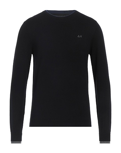 SUN 68 Pullover Nero 50% Lana Merino, 50% Cotone