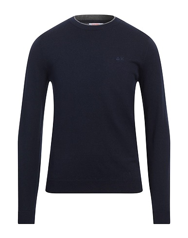 SUN 68 Pullover Blu 50% Lana Merino, 50% Cotone