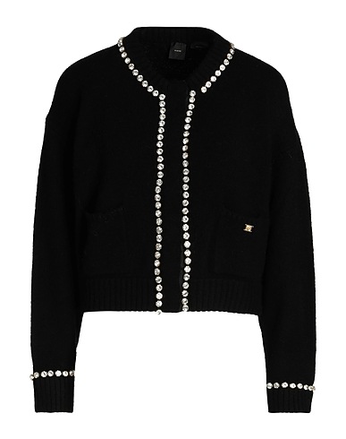 PINKO Cardigan Black 65% Wool, 34% Polyamide, 1% Elastane, Glass, Copper