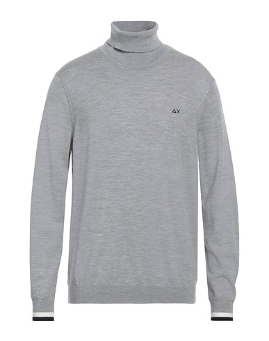 SUN 68 Polo neck Light grey 100% Merino Wool