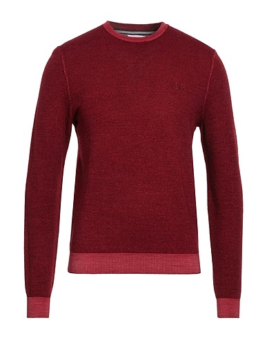 SUN 68 Sweater Burgundy 100% Merino Wool