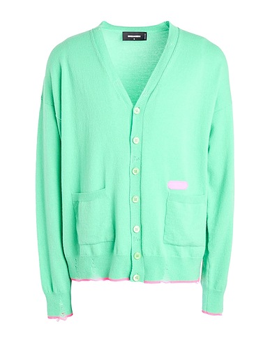 DSQUARED2 Cardigan Verde chiaro 69% Lana Vergine, 30% Cachemire, 1% Poliestere