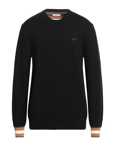 SUN 68 Pullover Nero 50% Lana Merino, 50% Cotone