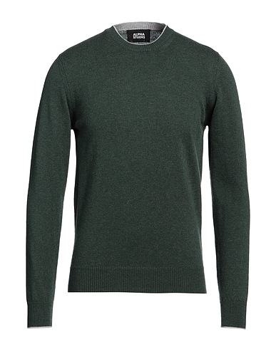 ALPHA STUDIO Jumper Dark green 100% Geelong Wool