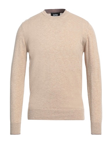 ALPHA STUDIO Jumper Beige 100% Geelong Wool