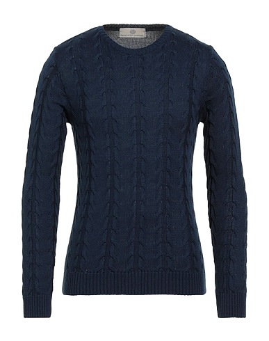OFFICINE DEL CASHMERE Pullover Blu notte 50% Lana Merino, 50% Dralon®