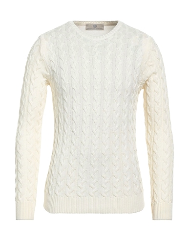 OFFICINE DEL CASHMERE Jumper Ivory 50% Merino Wool, 50% Dralon®