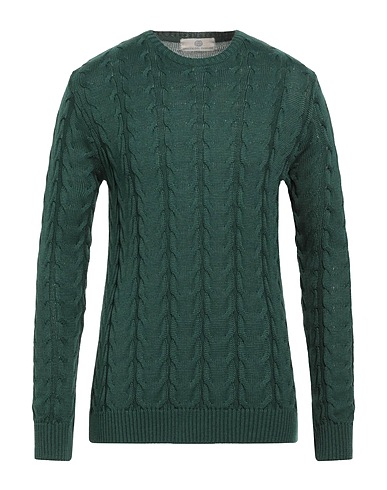 OFFICINE DEL CASHMERE Jumper Dark green 50% Merino Wool, 50% Dralon®