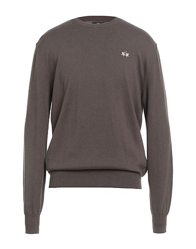 LA MARTINA Jumper Brown 85% Cotton, 15% Wool
