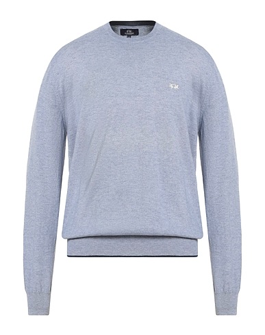 LA MARTINA Pullover Blu chiaro 85% Cotone, 15% Lana