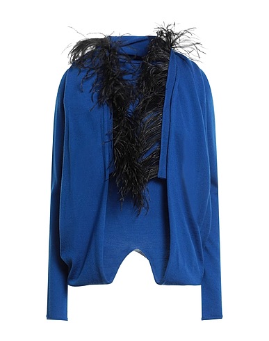 PIERANTONIO GASPARI Jumper Blue 100% Virgin Wool, Ostrich feathers, Polyamide