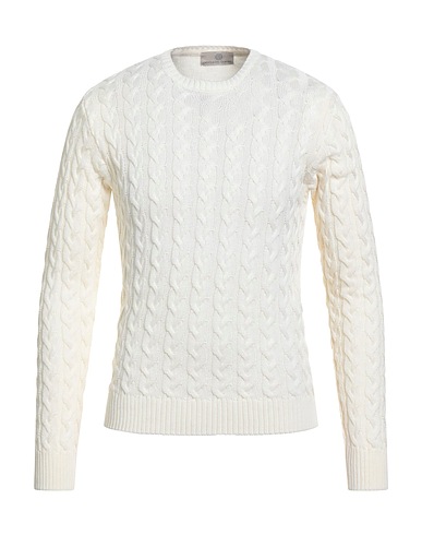 OFFICINE DEL CASHMERE Jumper Ivory 50% Merino Wool, 50% Dralon®