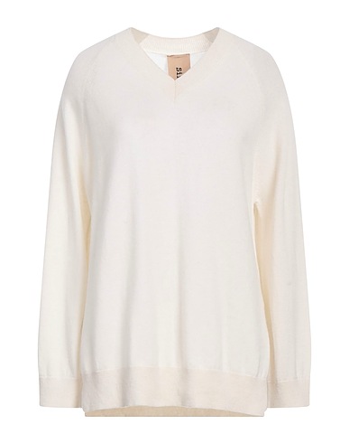 SIR-VICE Pullover Off white 55% Lana, 45% Cachemire
