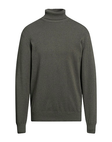 PURO Polo neck Military green 90% Super 120s Wool, 10% Cashmere