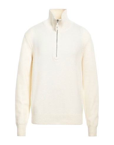 TOM FORD Sweater with zip Ivory 66% Wool, 28% Cashmere, 6% Polyamide, Goat skin