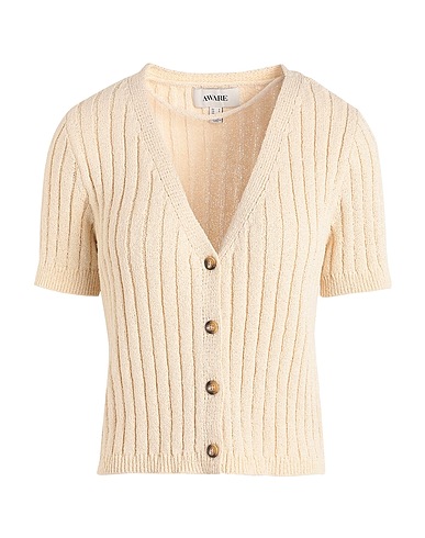 VERO MODA カーディガン ベージュ コットン 50% / リサイクルポリエステル 50%