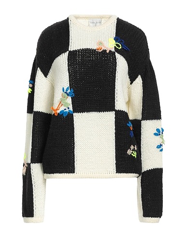 FORTE_FORTE Sweater Black 46% Virgin Wool, 37% Cotton, 11% Polyamide, 3% Acrylic, 3% Mohair wool