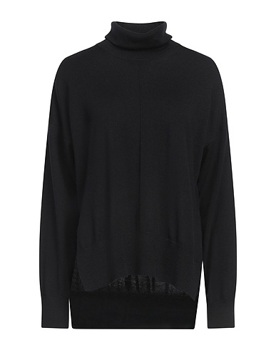 ALPHA STUDIO Polo neck Black 100% Merino Wool