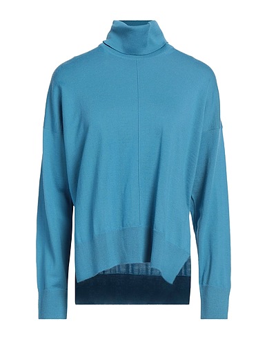 ALPHA STUDIO Rollkragenpullover Taubenblau 100% Merinowolle