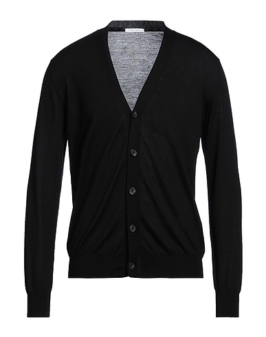 SIMON GRAY. Cardigan Black 100% Merino Wool