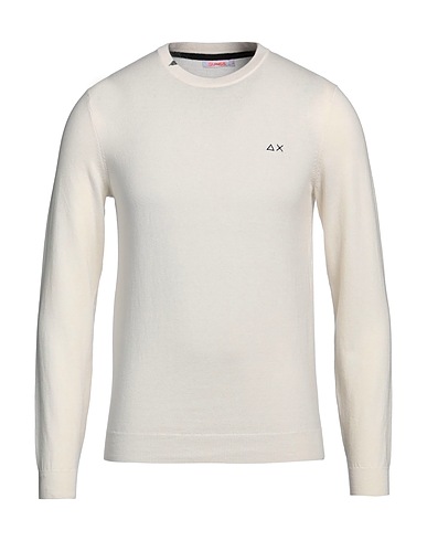 SUN 68 Jumper White 50% Merino Wool, 50% Cotton