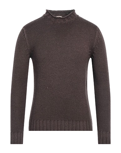 H953 Polo neck Dark brown 100% Merino Wool