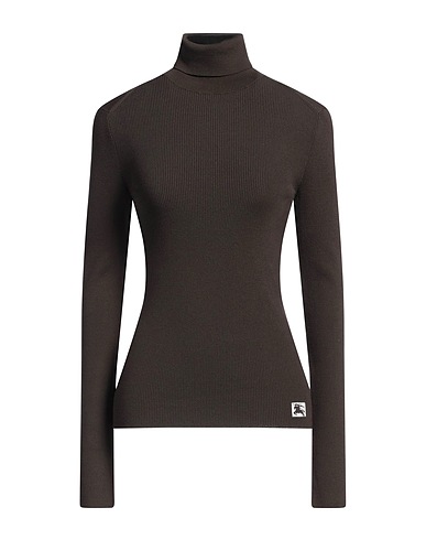 BURBERRY PRORSUM Polo neck Dark brown 89% Wool, 11% Polyester, Polyamide, Elastane
