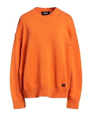 DSQUARED2 Jumper Orange 90% Wool, 10% Cashmere, Calfskin