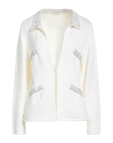 AMINA RUBINACCI Cardigan Cream 100% Wool, Silk, Polyester