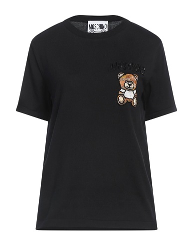 MOSCHINO Pullover Nero 100% Cotone, Poliammide, Elastan
