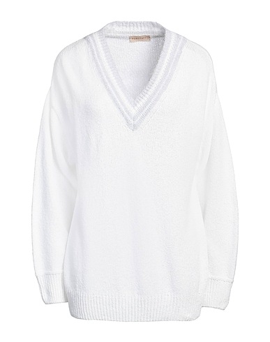 PUROTATTO Pullover Weiß 65% Baumwolle, 35% Polyamid