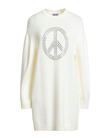 MOSCHINO JEANS Short dress White 50% Acrylic, 50% Virgin Wool