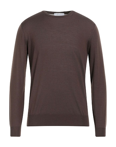 FILIPPO DE LAURENTIIS Pullover Dunkelbraun 100% Super 120s Wolle