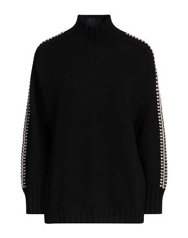 ALPHA STUDIO Polo neck Black 40% Recycled wool, 30% Viscose, 20% Polyamide, 10% Recycled cashmere