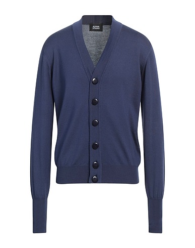 ALPHA STUDIO Cardigan Navy 100% Merino Wool