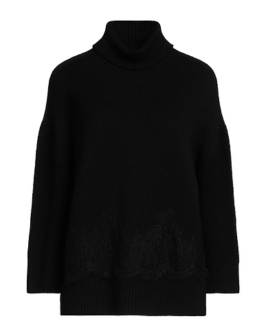 ERMANNO FIRENZE Polo neck Black 100% Wool, Polyester, Polyamide, Mohair wool, Alpaca wool