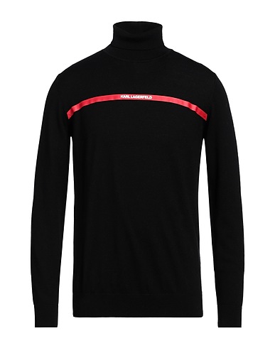 KARL LAGERFELD Rollkragenpullover Schwarz 100% Wolle