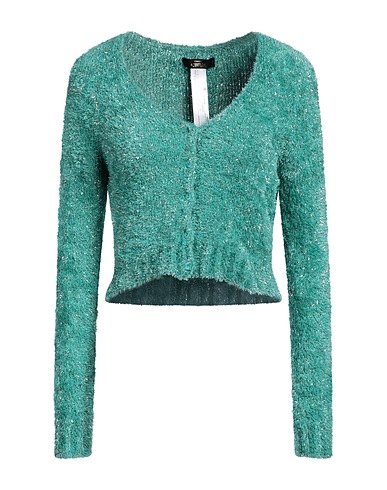 ACTITUDE by TWINSET Cardigan Emerald green 63% Polyester, 19% Metal, 18% Polyamide