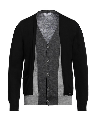 ICE ICEBERG Cardigan Nero 100% Lana
