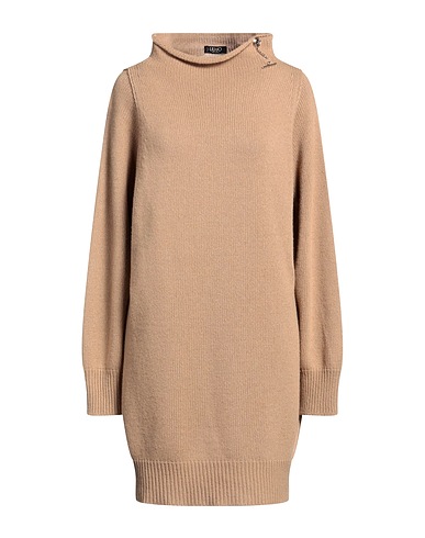 LIU •JO Short dress Camel 40% Wool, 30% Viscose, 20% Polyamide, 10% Cashmere
