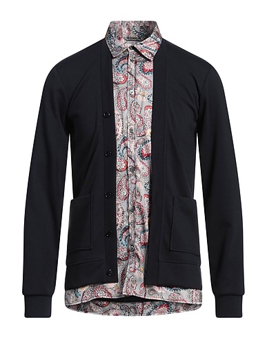 GREY DANIELE ALESSANDRINI Cardigan Midnight blue 77% Polyester, 18% Viscose, 5% Elastane